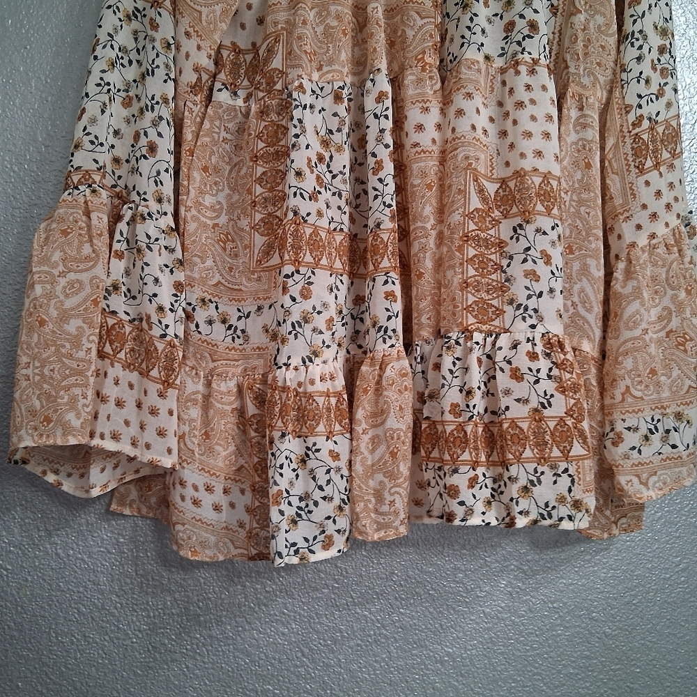 NWT Easel Multi Colored Printed Patchwork Blouse … - image 12